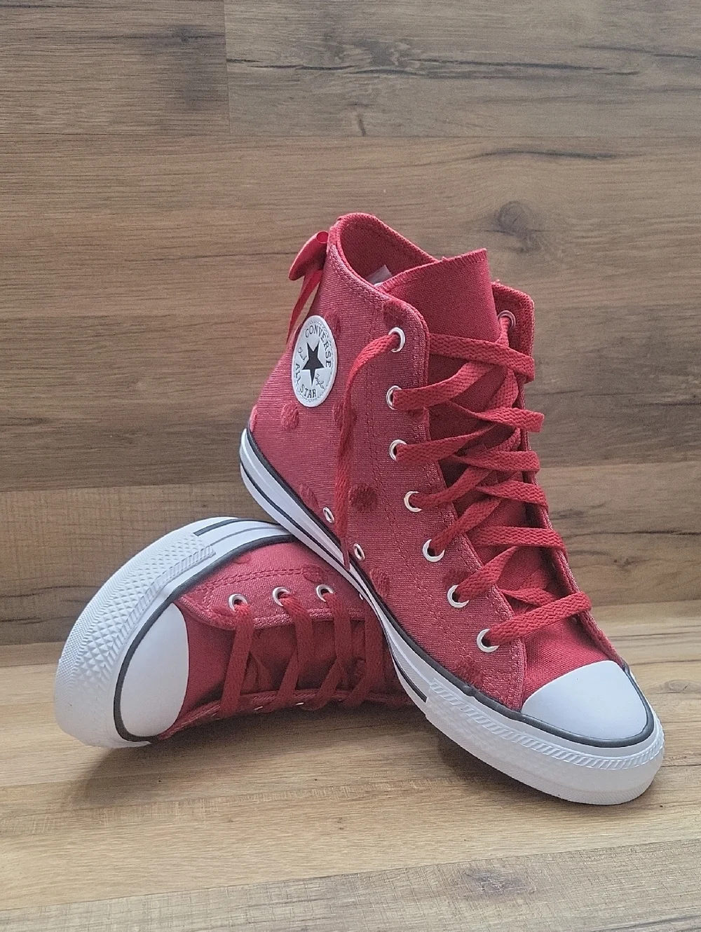 Converse Women's High Top Canvas Sneakers in Red